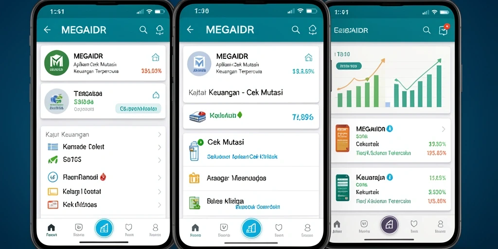 Antarmuka aplikasi MEGAIDR untuk cek mutasi keuangan.