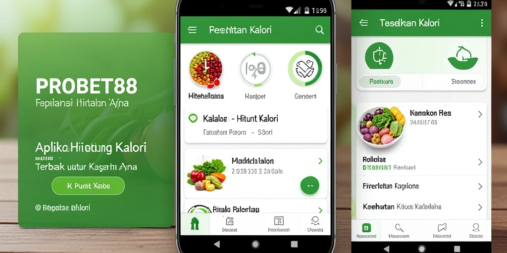 Antarmuka pengguna PROBET88 yang intuitif untuk menghitung kalori.