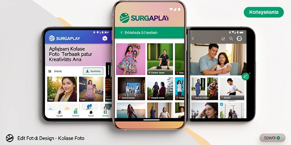 Antarmuka SURGAPLAY yang memudahkan pembuatan kolase foto.